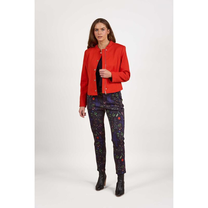 Vassalli Zip Up Military Style Lined Jacket With Button Detail image number 2